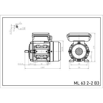 Silnik elektryczny jednofazowy 0,25kW 2800 obr/min. 63 B3